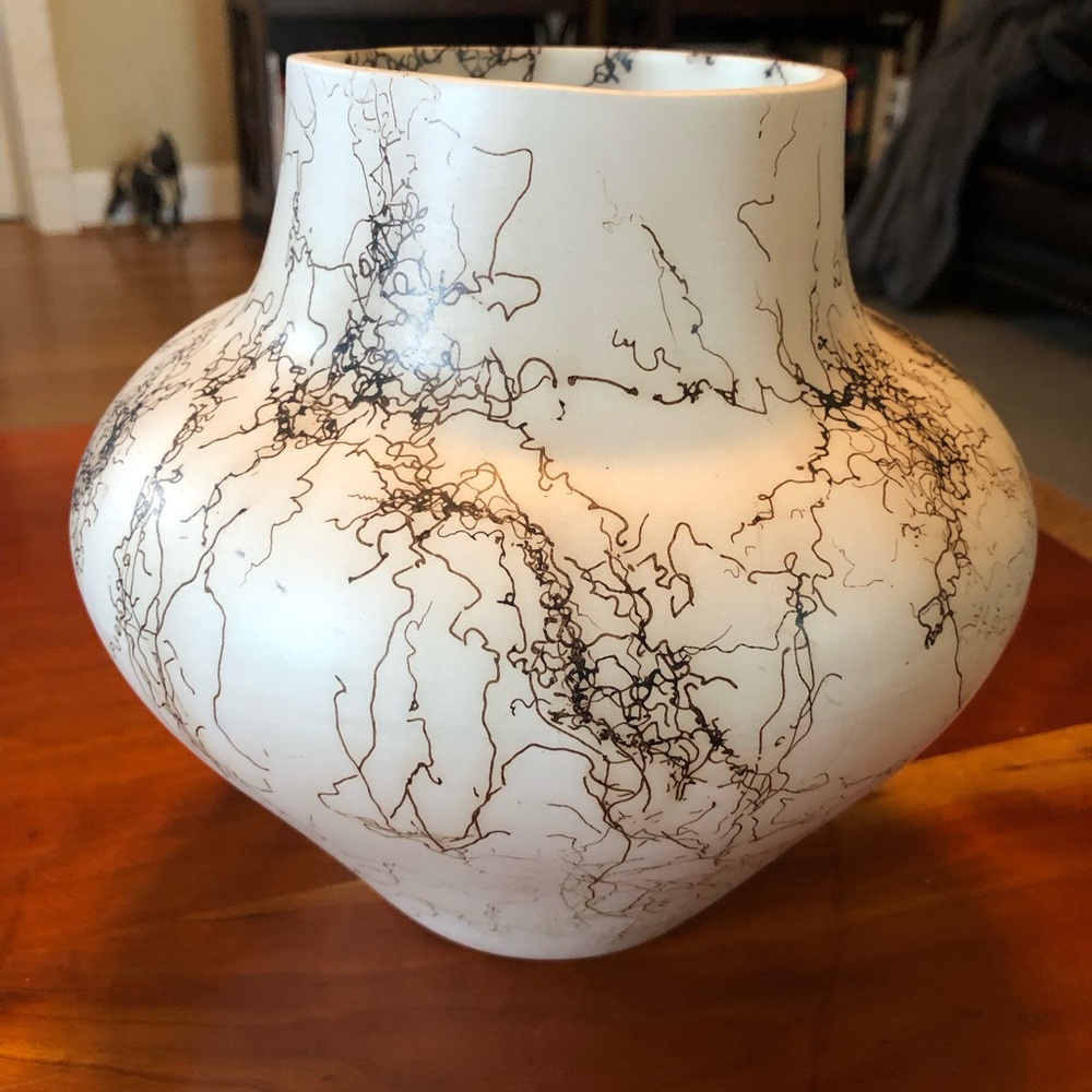 Navajo horsehair pottery vase
